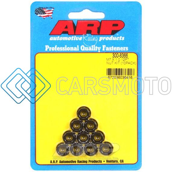 ARP 300-8366 M7 X 1.00 12PT NUT KIT (10/PKG)