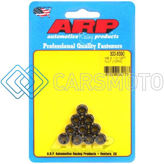 ARP 300-8390 M6 X 1.00 12PT NUT KIT (10 PACK)