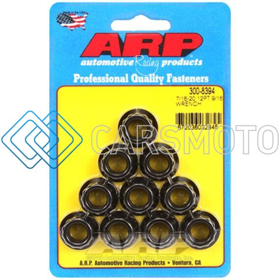 ARP 300-8394 7/16INCH-20 9/16INCH SOCKET 12PT NUT KIT 10/KITS