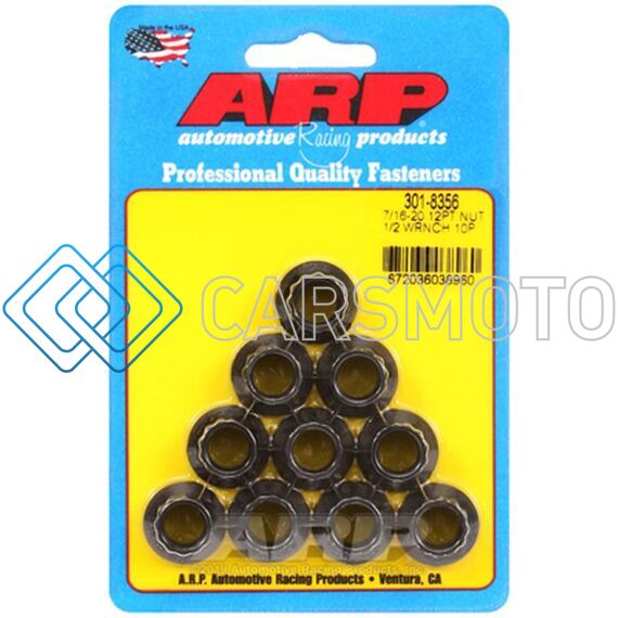 ARP 301-8356 7/16-20 1/2 SOCKET 12 PT NUT KIT (PACK OF 10)