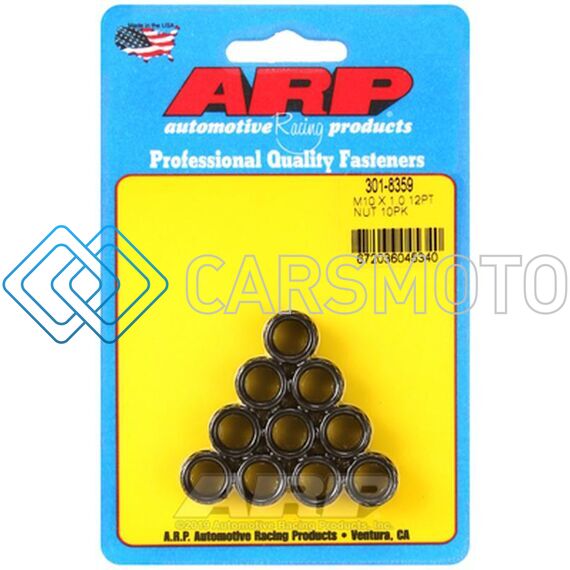 ARP 301-8359 M10 X 1.00 12-POINT NUT KIT (PACK OF 10)