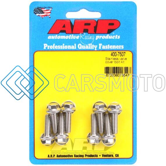 ARP 400-7507 VALVE COVER STAINLESS STEEL 1/4IN X 20 HEX BOLT KIT (8/PKG)