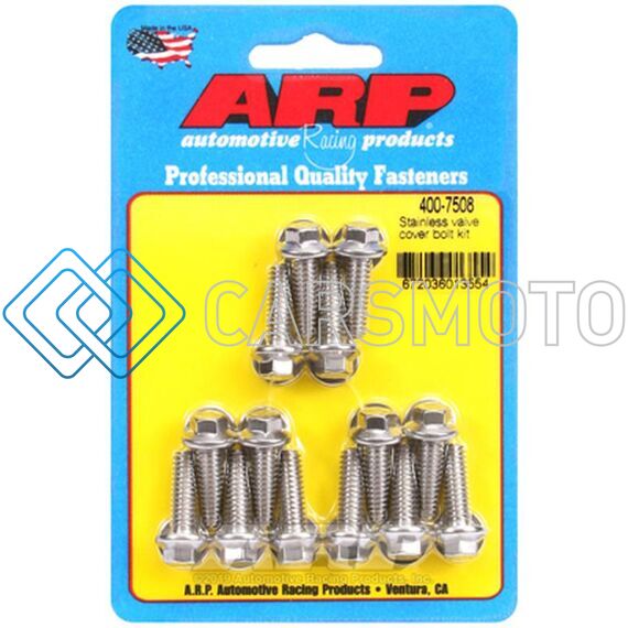 ARP 400-7508 VALVE COVER STAINLESS STEEL 1/4IN X 20 HEX BOLT KIT (14/PKG)