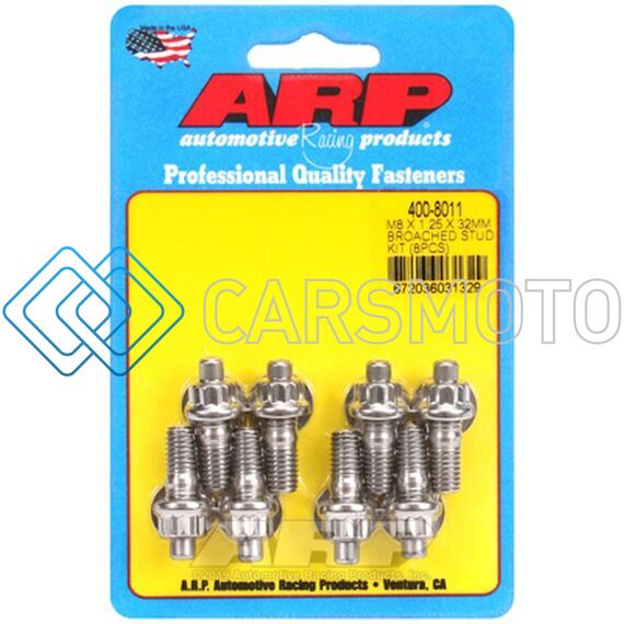 ARP 400-8011 EXHAUST MANIFOLD BOLTS M8 X 1.25 X 32MM BROACHED 8 PIECE ACCESSORY STUD KIT
