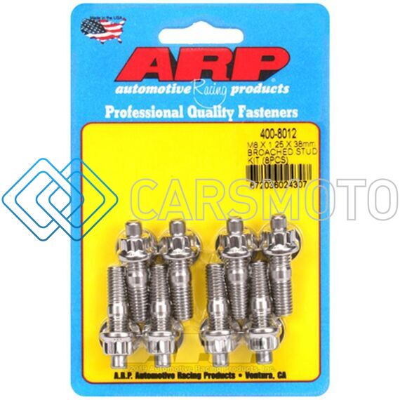 ARP 400-8012 S2000 EXHAUST MANIFOLD BOLTS M8 X 1.25 X 38MM BROACHED 8 PIECE STUD KIT