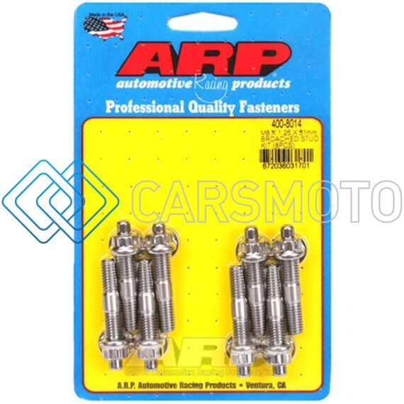 ARP 400-8014 SPORT COMPACT M8 X 1.25 X 51MM STAINLESS ACCESSORY STUDS (8 PACK)