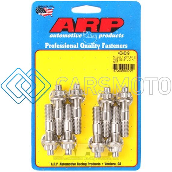ARP 400-8019 M10 X 1.25/1.50 X M55 STAINLESS STEEL ACCESSORY STUDS (8 PACK)