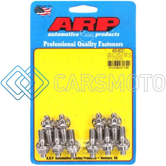 ARP 400-8021 M8 X 1.25 X 32MM BROACHED 10 PIECE STUD KIT