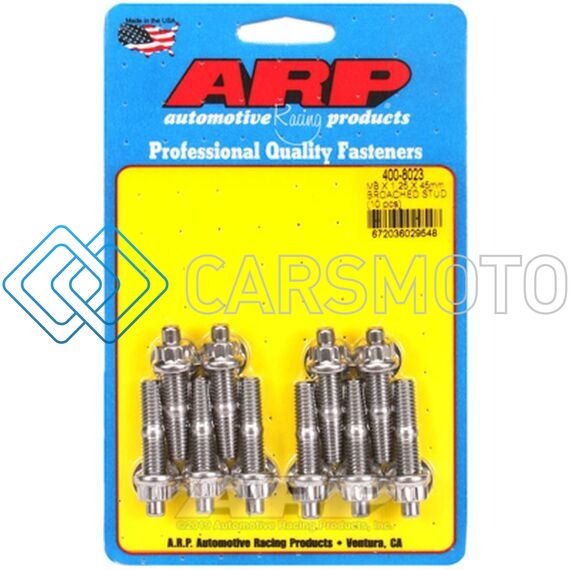 ARP 400-8023 M8 X 1.25 X 45MM BROACHED 10 PIECE STUD KIT