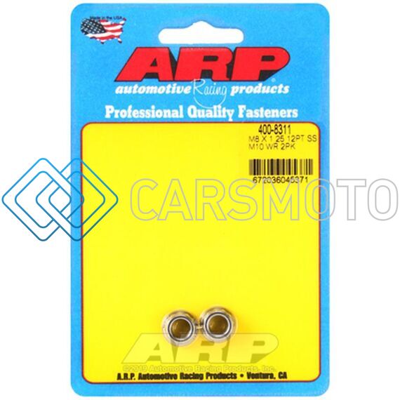 ARP 400-8311 M8 X 1.25 M10 WR 12PT STAINLESS STEEL NUT KIT