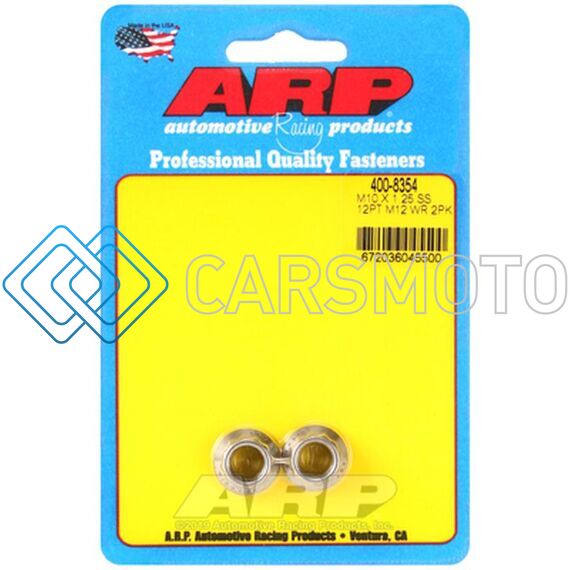 ARP 400-8354 M10 X 1.25 SS 12MM SOCKET 12PT NUT KIT