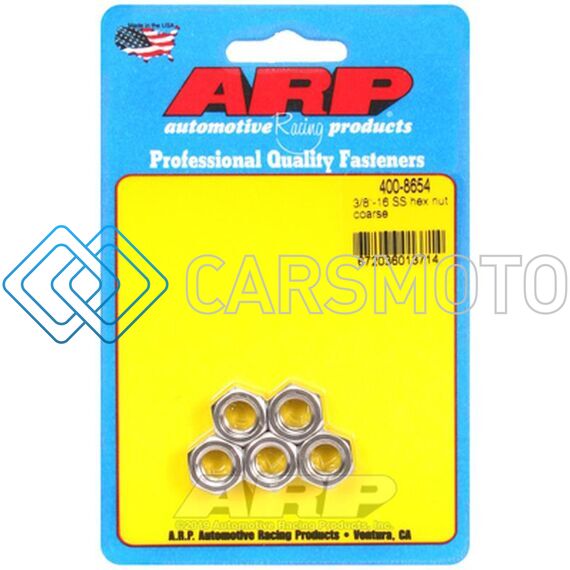 ARP 400-8654 3/8-16 HEX NUT KIT SS - 5 PK