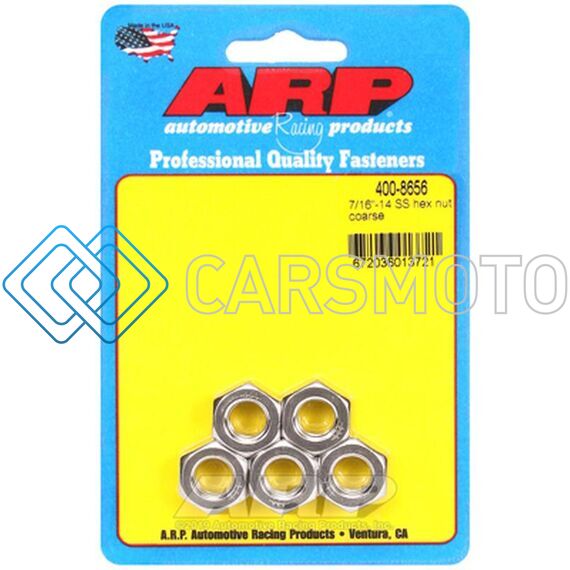 ARP 400-8656 7/16-14 6PT NUT KIT SS - 5 PK