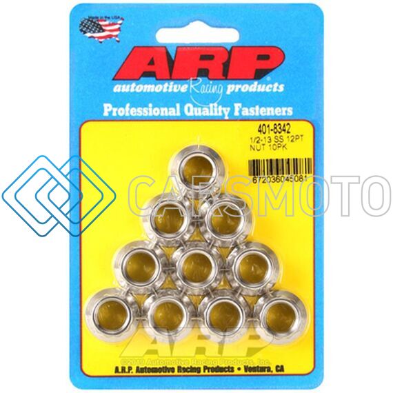 ARP 401-8342 1/2-13 SS 12PT NUT KIT (PACK OF 10)