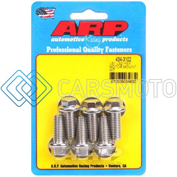 ARP 434-3102 LS1 LS2 SS HEX MOTOR MOUNT BOLT KIT