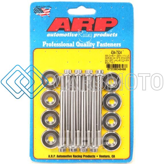 ARP 434-7504 SB CHEVROLET GEN III/IV LS SERIES W/ 0.375 SPACER SS 12PT VALVE COVER BOLT KIT