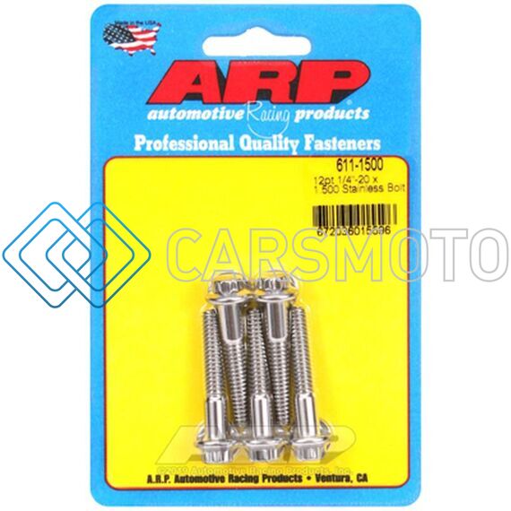 ARP 611-1500 1/4IN X 20 - 1.5 IN UHL 12PT SS BOLT KIT (5/PKG)