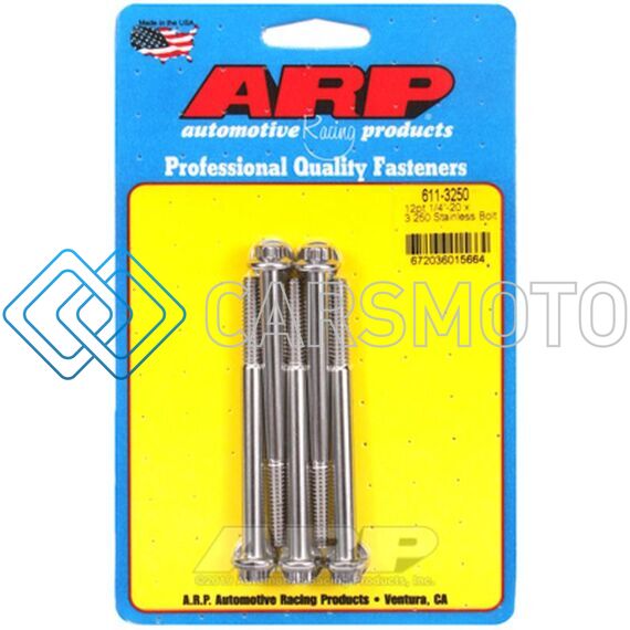 ARP 611-3250 1/4-20 X 3.250 12PT SS SAE BOLT KIT (5/PKG)