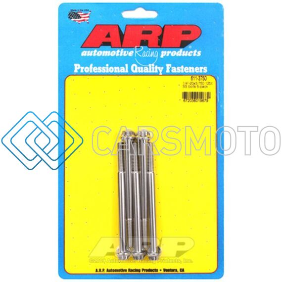 ARP 611-3750 1/4-20 X 3.750 12PT SS SAE BOLT KIT (5/PKG)