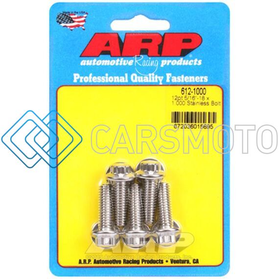 ARP 612-1000 5/16 INCH -18 X 1.000 12PT SS BOLTS (5/PKG)