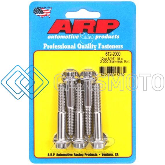 ARP 612-2000 5/16 INCH -18 X 2.000 12PT SS BOLTS (5/PKG)