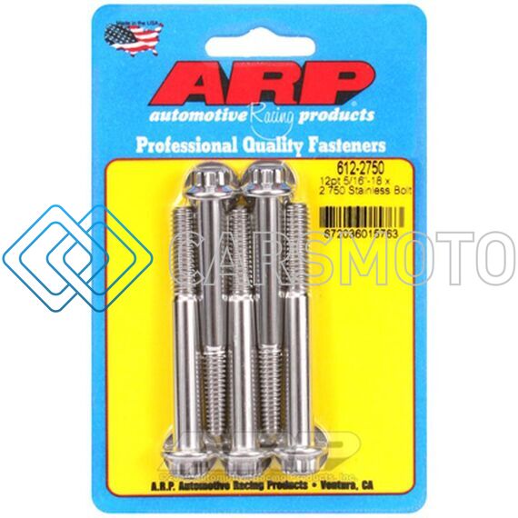 ARP 612-2750 5/16IN-18 X 2.750 12PT SS BOLTS (5/PKG)