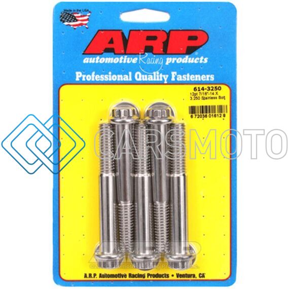 ARP 614-3250 7/16IN - 14 X 3.250 1/2IN 12PT SS BOLTS ( 5/PKG)