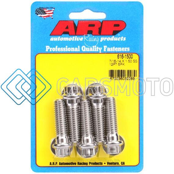 ARP 616-1500 7/16 INCH -14 X 1.500 12PT SS BOLTS (5/PKG)