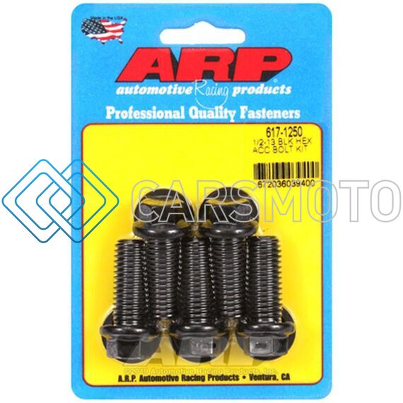 ARP 617-1250 1/2-13 X 1.250 BLACK OXIDE HEX BOLTS (5/PKG)