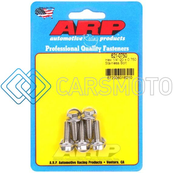 ARP 621-0750 1/4IN X 20 - .75IN UHL HEX SS BOLT (5/PKG)