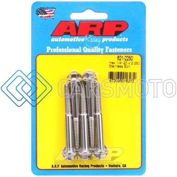 ARP 621-2250 1/4-20 X 2.250 HEX SS BOLTS (5/PKG)