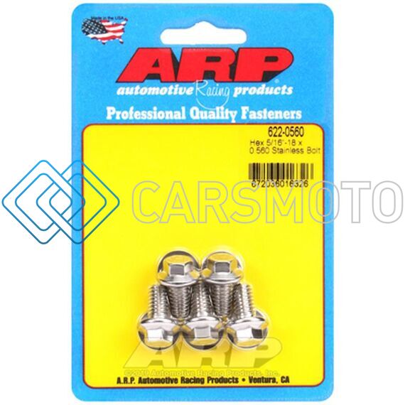 ARP 622-0560 5/16-18 X 0.560IN SS HEX BOLT KIT (PACK OF 5)