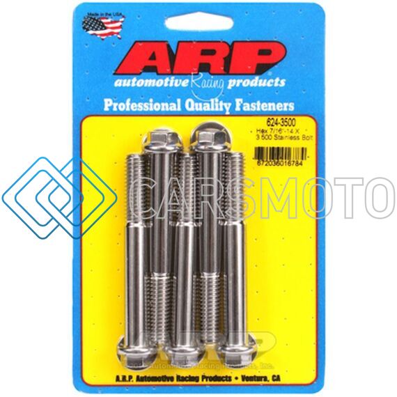 ARP 624-3500 7/16IN. -14 X 3 1/2IN. UHL 1.250IN. THREAD LENGTH 1/2IN. WRENCHING SS HEX BOLTS