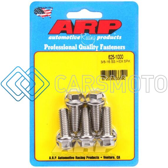 ARP 625-1000 3/8-16 X 1.000 HEX 7/16 WRENCHING SS BOLTS (5/PKG)