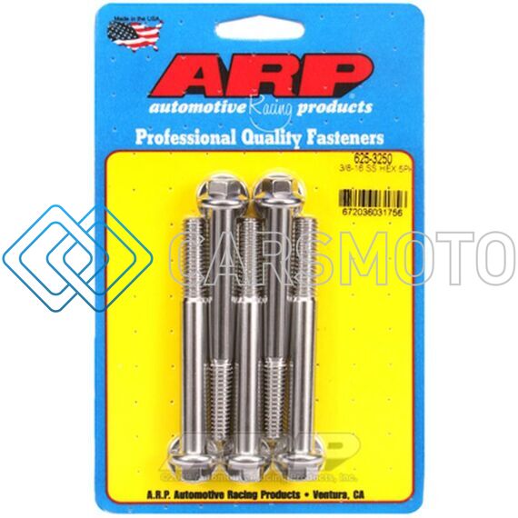 ARP 625-3250 3/8-16 X 3.250 HEX 7/16IN WRENCHING SS BOLT KIT (5/PK)