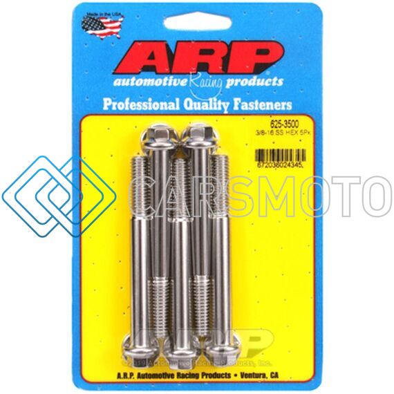 ARP 625-3500 3/8-16 X 3.500 HEX 7/16 SS BOLTS (5/PKG)