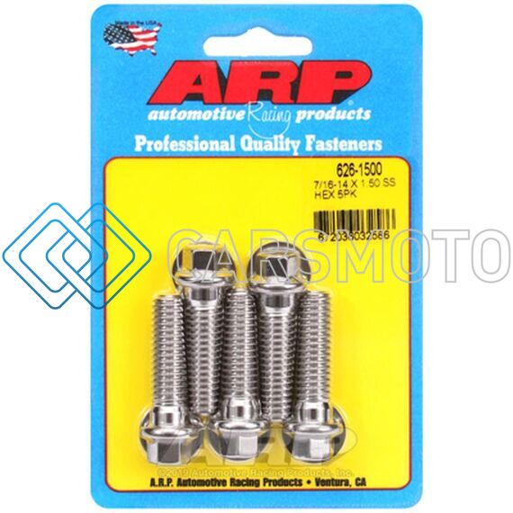 ARP 626-1500 7/16-14 X 1.500 HEX SS BOLTS (5/PKG)