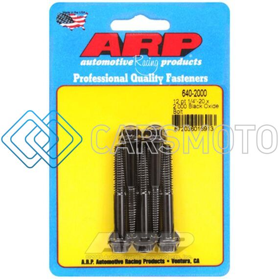 ARP 640-2000 1/4-20 X 2.000 HEX BLACK OXIDE BOLTS (PACK OF 5)