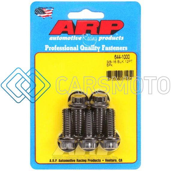 ARP 644-1000 3/8IN-16 X 1.000 12PT 7/16 WRENCHING BLACK OXIDE BOLTS (5/PKG)