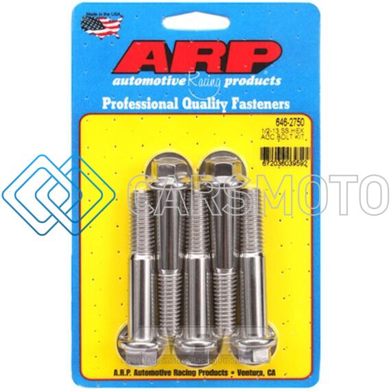 ARP 646-2750 1/2-13 X 2.750 HEX SS BOLTS (5/PKG)