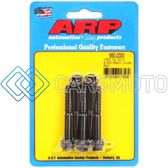 ARP 650-2000 1/4 IN.-20 RH THREAD, 2.000 IN HEX HEAD CUSTOM 450 BOLTS - SET OF 5