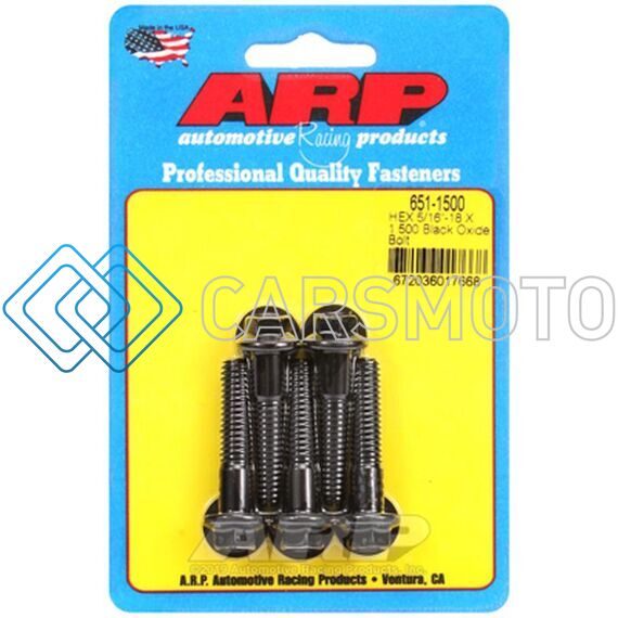 ARP 651-1500 5/16 IN.-18 RH THREAD, 1.500 IN HEX HEAD CUSTOM 450 BOLTS - SET OF 5