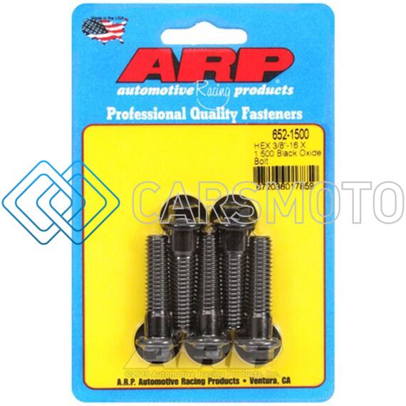 ARP 652-1500 3/8-16 X 1.500 HEX BLACK OXIDE BOLTS (PACK OF 5)