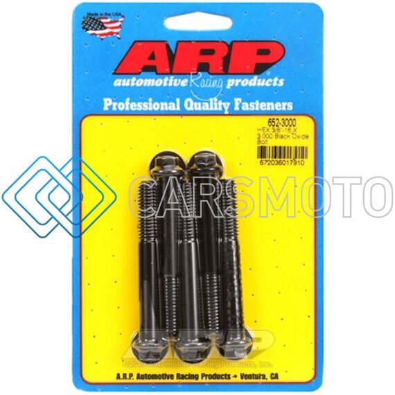 ARP 652-3000 3/8-16 X 3.000 HEX BLACK OXIDE BOLTS (QTY 5)