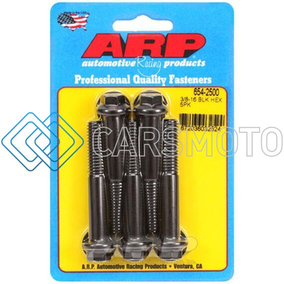 ARP 654-2500 3/8IN - 16 X 2.500 HEX 7/16 WRENCHING BLACK OXIDE BOLTS (5/PKG)