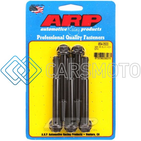 ARP 654-3500 3/8IN - 16 X 3.500 HEX 7/16 WRENCHING BLACK OXIDE BOLTS (5/PKG)