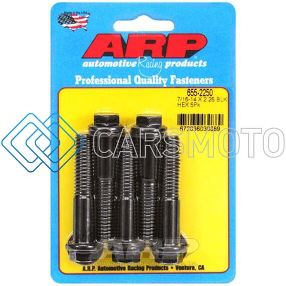 ARP 655-2250 7/16-14 X 2.250 HEX BLACK OXIDE BOLTS (PACK OF 5)