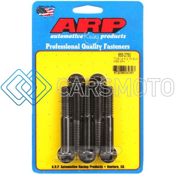 ARP 655-2750 7/16-14 X 2.750 HEX BLACK OXIDE BOLTS (PACK OF 5)