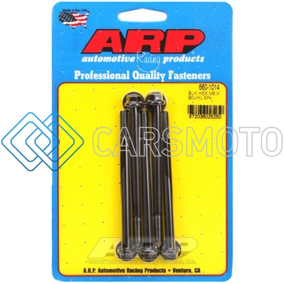 ARP 660-1014 M6 X 1.00 X 90 HEX BLACK OXIDE BOLTS (5/PKG)