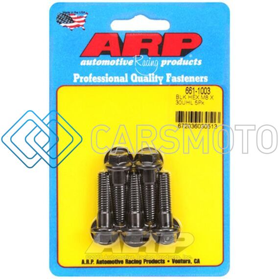 ARP 661-1003 M8 X 1.25 X 30 BLACK OXIDE HEX BOLTS (5/PKG)